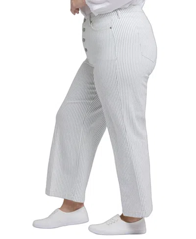 Nydj Plus Size Wide Leg Ankle Jeans In White