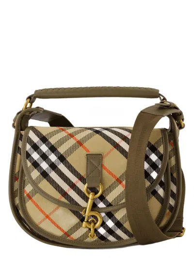 Burberry Small Handbag With Adjustable Strap And Check Pattern