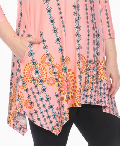 White Mark Plus Size Printed Flowy Hem Swing Top In Multi