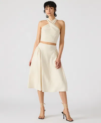 Steve Madden Women's Brooklyn Shirred Midi Skirt In White