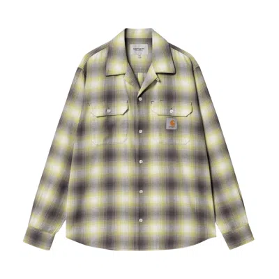 Pre-owned Carhartt Wip Long-sleeve Check Shirt 'blanchard Check/arctic Lime' In Green