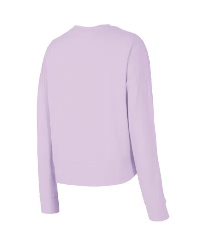 Concepts Sport Women'sâ 3-piece Lavender Los Angeles Dodgers Elevation Tri-blend Long Sleeve T-shirt And Shorts Set In Purple