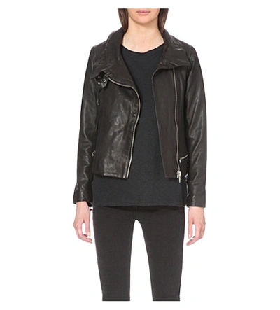 Allsaints Bales Leather Biker Jacket In Black | ModeSens