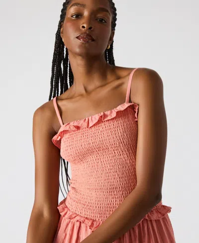 Steve Madden Women's Nash Smocked Tiered Midi Dress