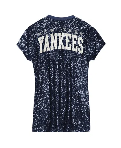 Outerstuff Big Girls Navy New York Yankees Sequin V-neck Dress