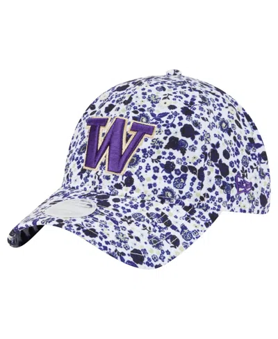 New Era Women's White Washington Huskies Blooming 9twenty Adjustable Hat