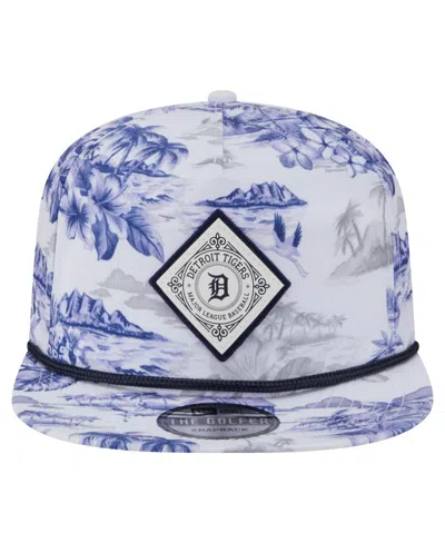 New Era Men's White Detroit Tigers Printed Island Golfer Snapback Hat
