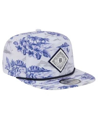 New Era Men's White Detroit Tigers Printed Island Golfer Snapback Hat