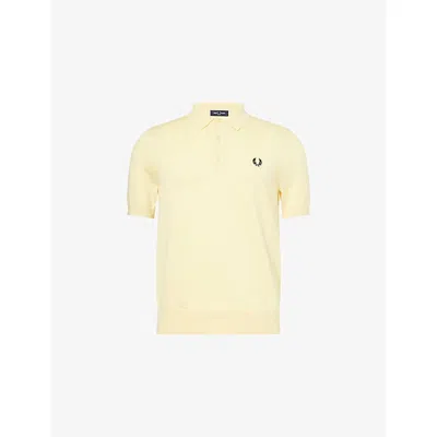 Fred Perry Collared Shirt With Short Sleeves In Yellow