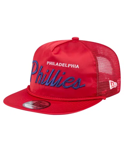 New Era Men's Red Philadelphia Phillies Retro Satin Script Golfer ...