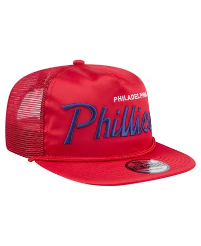 New Era Men's Red Philadelphia Phillies Retro Satin Script Golfer ...