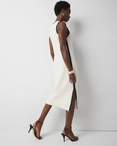 White House Black Market Petite Contrast Trim Sweater Dress In Yellow