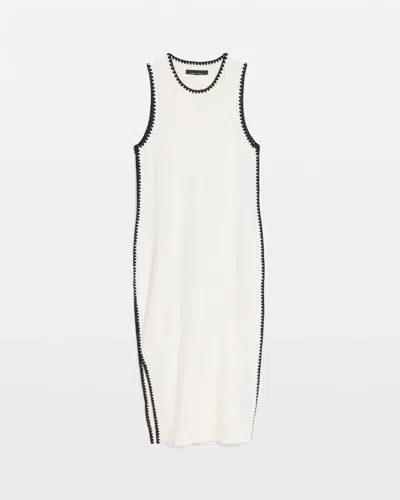 White House Black Market Petite Contrast Trim Sweater Dress In Yellow