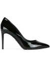Dolce & Gabbana Stiletto Heel Patent Finish Pointed Toe Pumps In Black