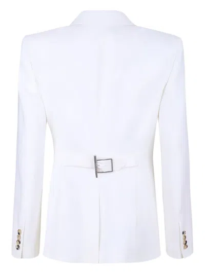 Alexander Mcqueen White Tailored Jacket With Structured Lapels