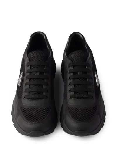 Prada Sneakers Prax 2.0 In Black Fabric And Mesh In Black