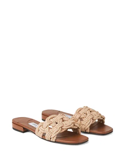 Jimmy Choo Chara 70 Crochet Raffia Sandals
