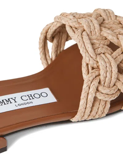 Jimmy Choo Chara 70 Crochet Raffia Sandals
