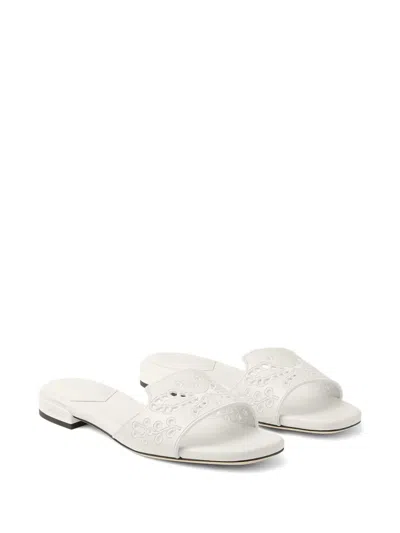 Jimmy Choo Ariane Flat Sandals In White