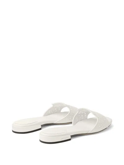Jimmy Choo Ariane Flat Sandals In White
