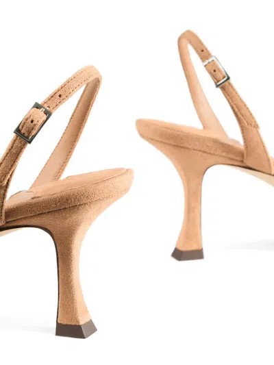 Jimmy Choo Elsy 70 Suede Slingback Open Toe Sandals In Brown