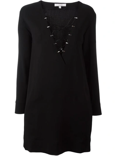 Iro Virgin Wool Dress With Lace-up Front In Black