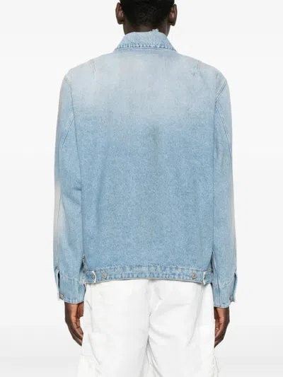 Mm6 Maison Margiela Denim Distressed Jacket In Blue
