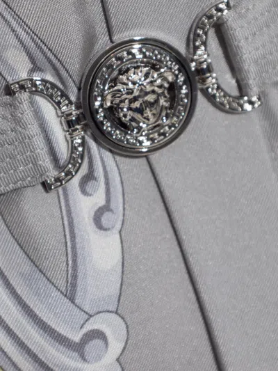 Versace Sheer Fabric Knee-length Long Sleeves Dress In Multi