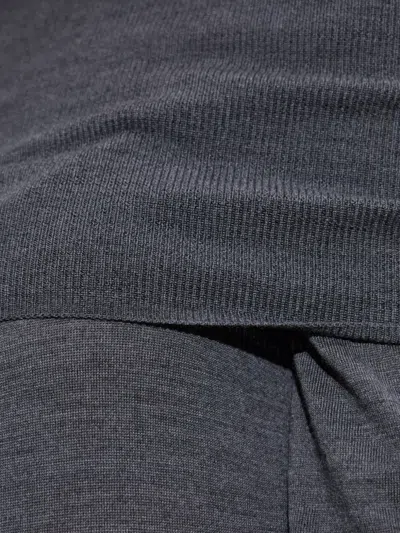 Stella Mccartney Bardot Neck Sweater In Grey Virgin Wool In Green