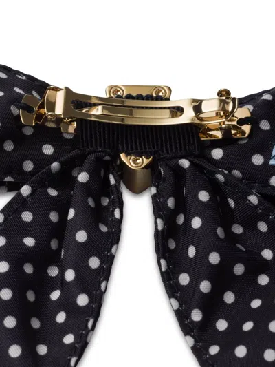 Prada Womens Blue Re-nylon Brand-plaque Woven Hair Clip