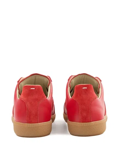 Maison Margiela Modern Sneakers With Suede Panels And Rubber Sole In Red
