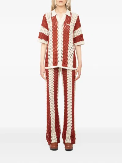 Zadig & Voltaire Womens Judo Ciara Striped Cotton-crochet Shirt In Multi