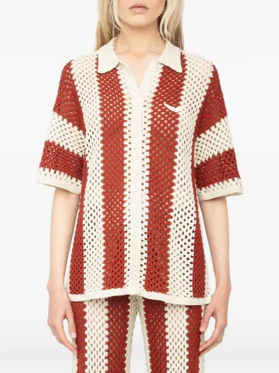 Zadig & Voltaire Womens Judo Ciara Striped Cotton-crochet Shirt In Multi
