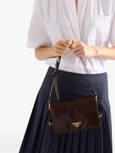 Prada Flap Soft Leather Shoulder Bag