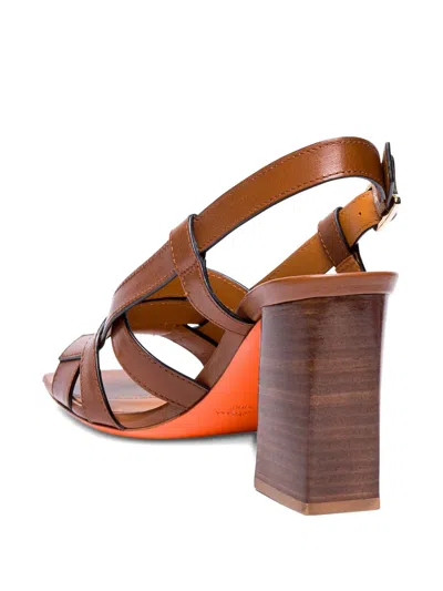 Santoni High-heel Beyond Sandal In Brown