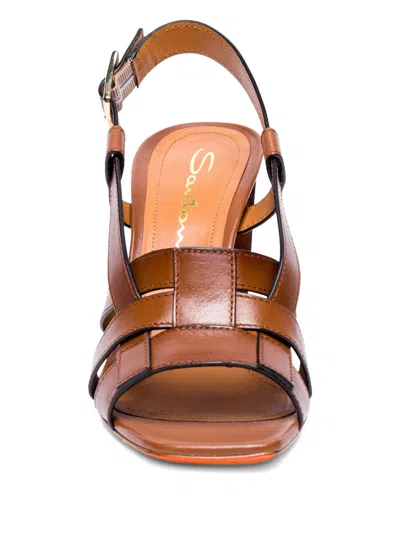 Santoni High-heel Beyond Sandal In Brown
