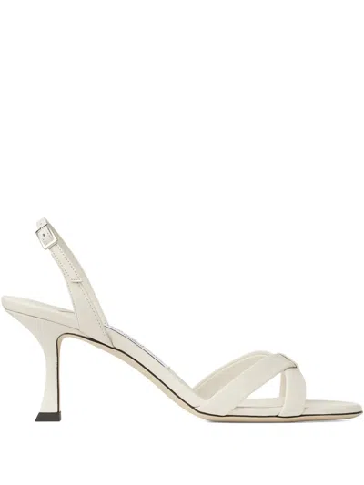 Jimmy Choo Off-white Elsy 70 Heeled Sandals In Multi