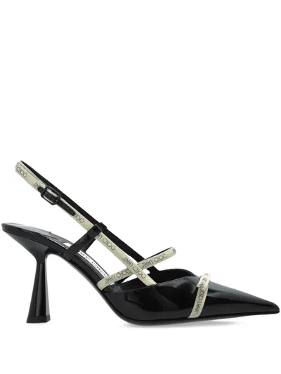 Jimmy Choo Leather Camila Pumps Glossy Finish In Black