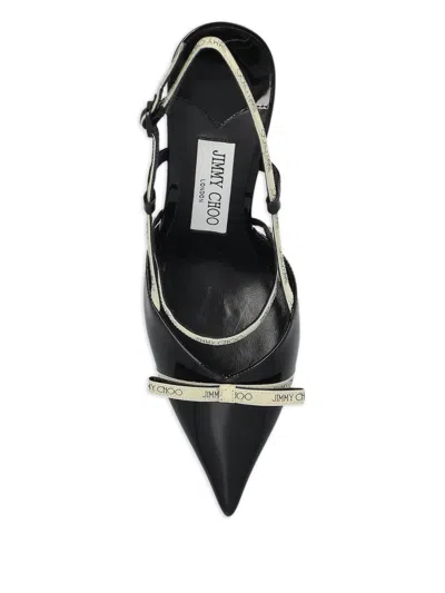 Jimmy Choo Leather Camila Pumps Glossy Finish In Black