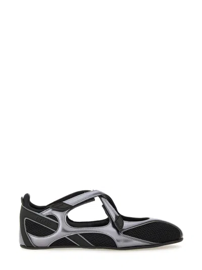 Attico Flat Shoes Blacks And Greys In Black