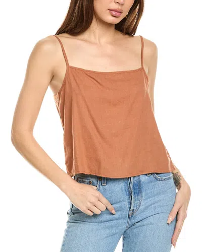Weworewhat Boxy Linen-blend Cami In Brown
