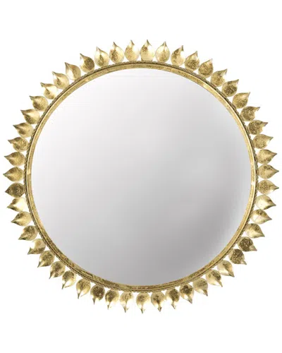 Safavieh Leaf Crown Gold Wall Mount Sunburst Wall Mirror