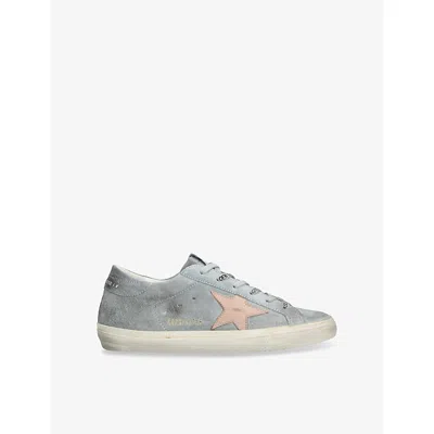 Golden Goose Super Star Suede Upper And Heel Leather Star In Gray