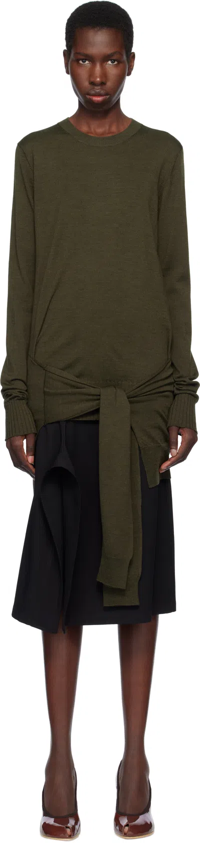Stella Mccartney Tie-front Crewneck Jumper In Brown