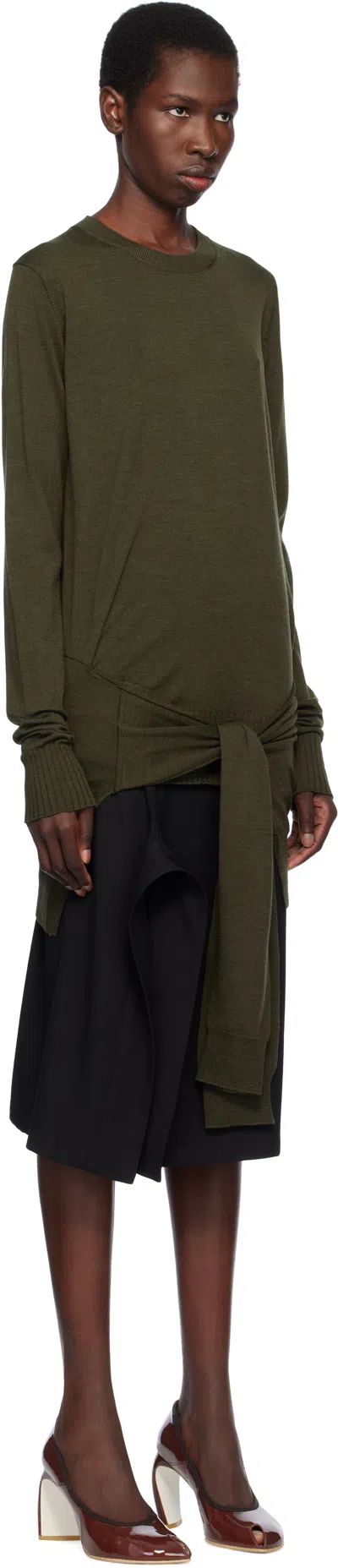 Stella Mccartney Tie-front Crewneck Jumper In Brown