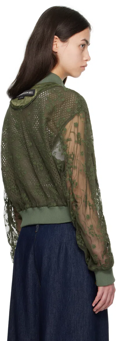 Andersson Bell Layered Logo Lace Short Bomber Jacket