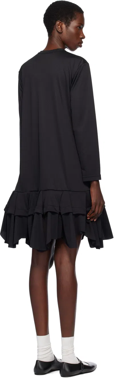 Comme Des Garçons Ruffled Midi Dress In Black