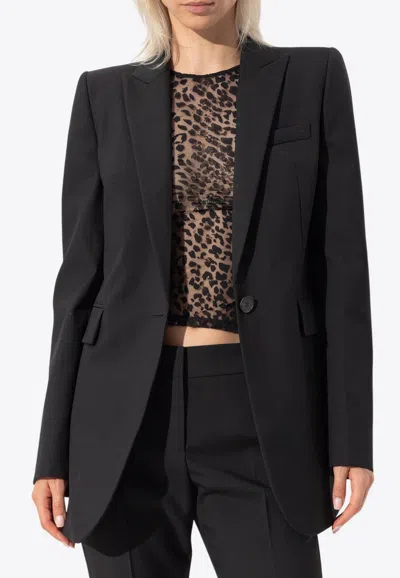 Alexander Mcqueen Stacked Shoulder Single-breasted Blazer