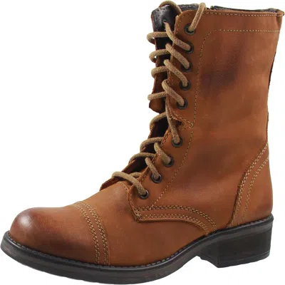 Steve Madden Troopa Womens Leather Lace Up Combat Boots