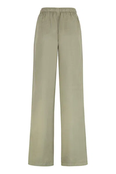 120% Lino Linen Wide Leg Trousers